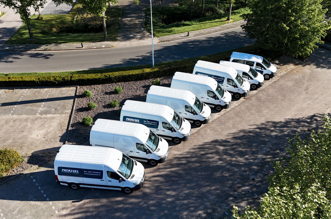Bestelbussen van boven